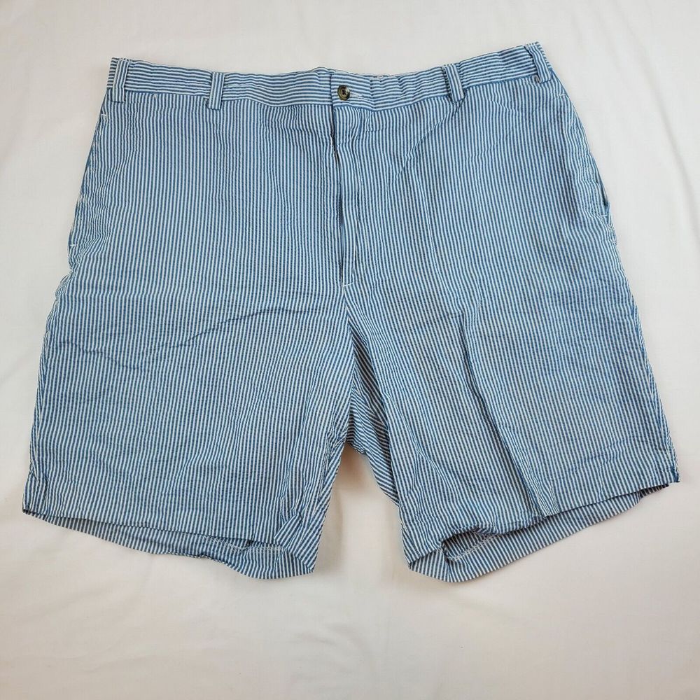 Charleston Khakis BLUE WHITE Seersucker Shorts Size 39